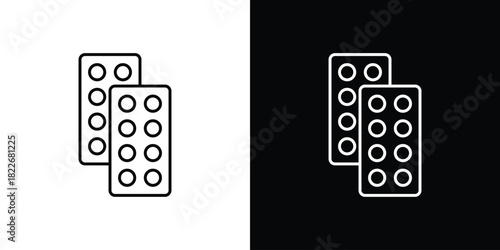 Pill blisters. collection. Silhouette flat icon design element.icons Vector Logo Template Illustration Design