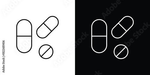 Pills icons Vector Logo Template Illustration Design