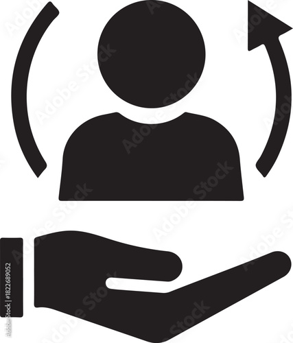 Customer retention icon line art vector

