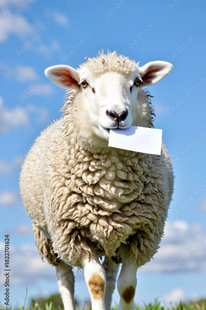 Fototapeta premium 告知をする羊 | Announcement Sheep Generative AI