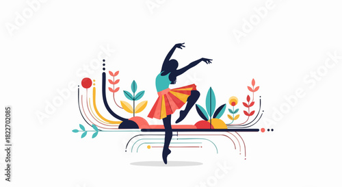 Elegant Silhouette of a Ballerina in Motion.