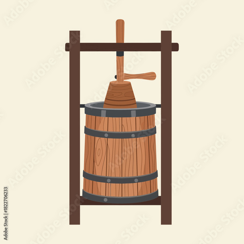 Vintage Wooden Press Machine: A Rustic Tool for Traditional Food Processing