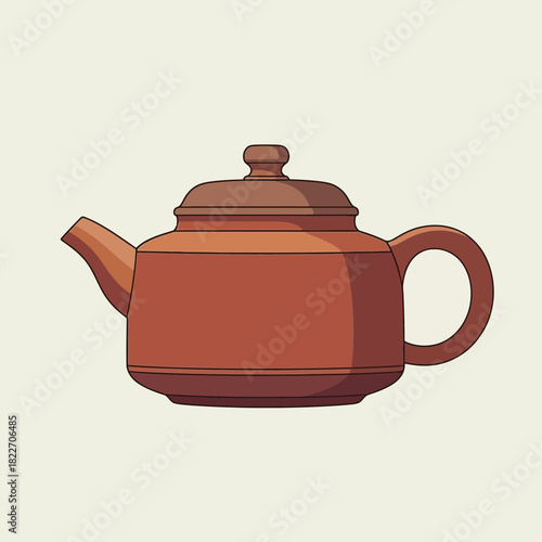Elegant brown earthenware teapot with a classic design suitable for tea time