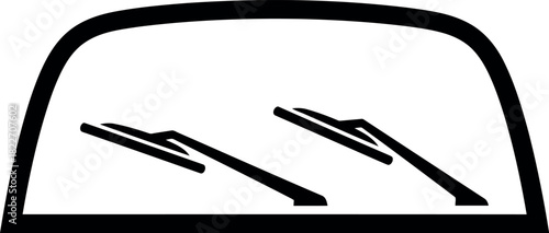 Wiper icon on car windshield Vector