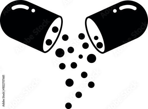 Capsule with powder Vector