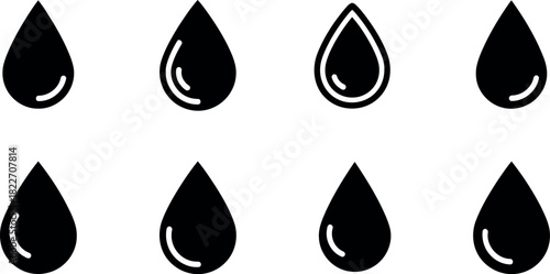 Water drop icon set Vector