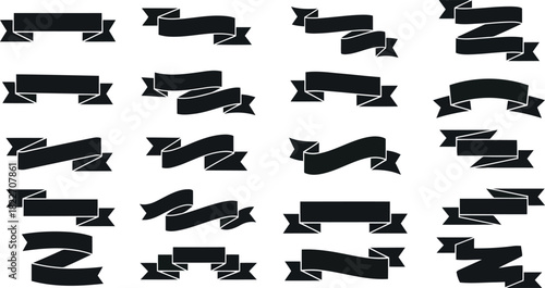 Ribbon banner shapes set Vector