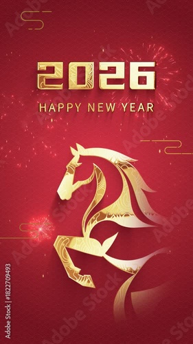 Vertical 2026 Lunar New Year Celebration Animation 