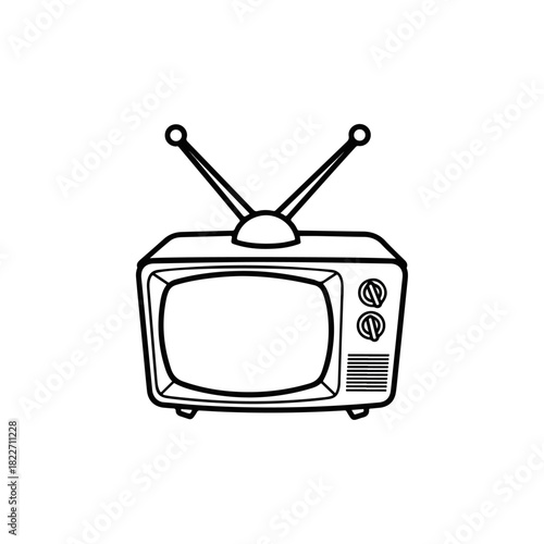 Vintage Television Set with Antenna for Entertainment and Nostalgia.