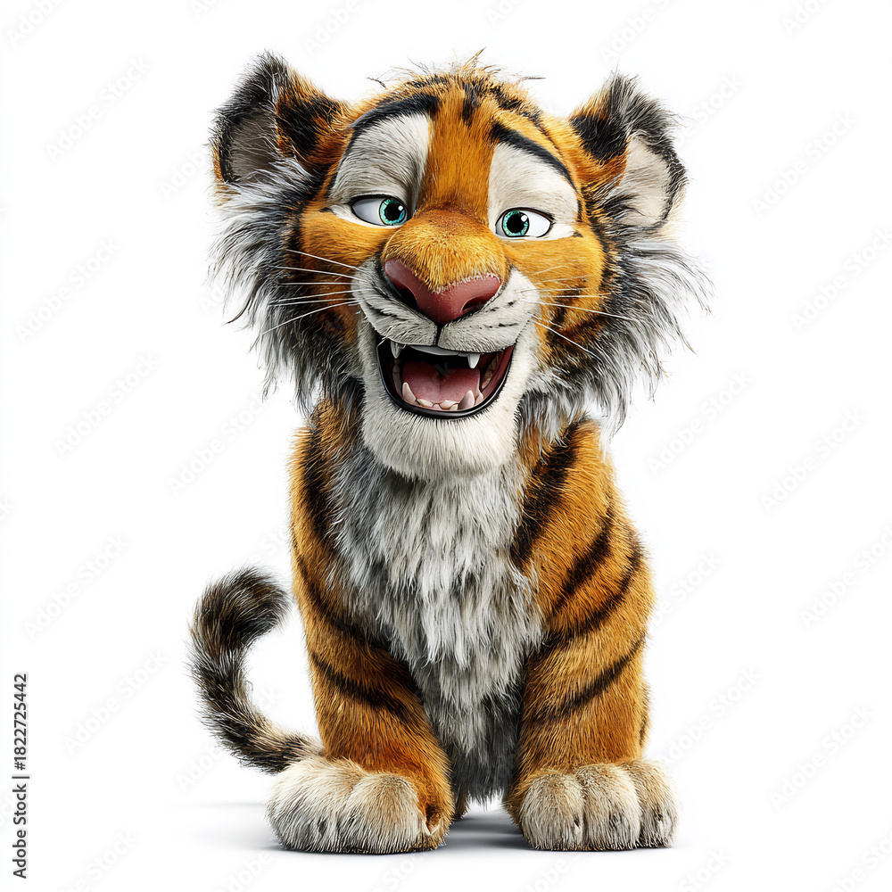 Obraz premium Whimsical Tiger Clipart Character