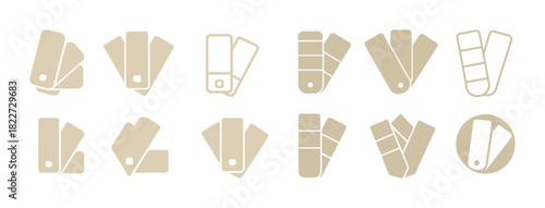 Color swatch icons set in beige tones for design and decoration