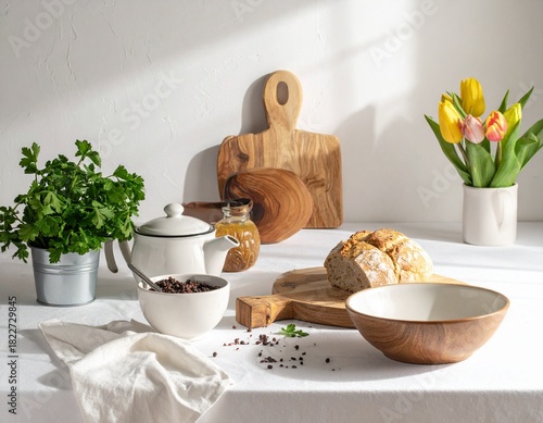 White Counter, Blurred Home Depth and Light.