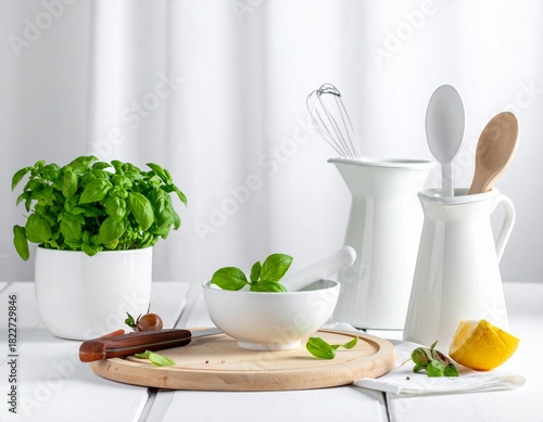 White Counter Texture, Soft Kitchen Backdrop.