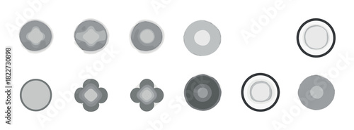 Abstract circular patterns in monochrome design dots