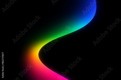 Vibrant abstract light stripe with a smooth color gradient design