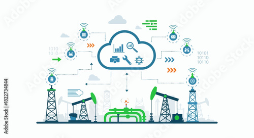 Oil and Gas Industry Digital Transformation with Cloud Computing and IoT.
