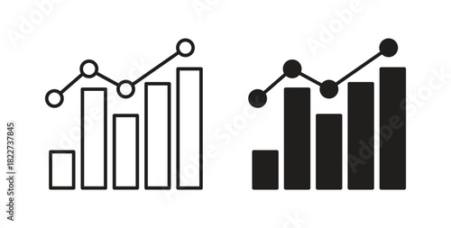 Statistics icon line and filled style suitable for web and mobile application