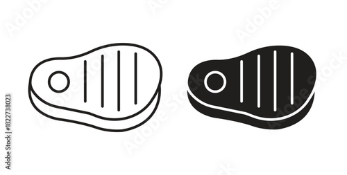 Steak icon line and filled style suitable for web and mobile application
