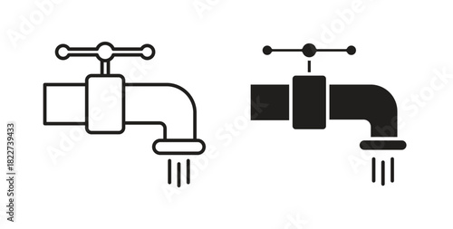 Tap icon line and filled style suitable for web and mobile application