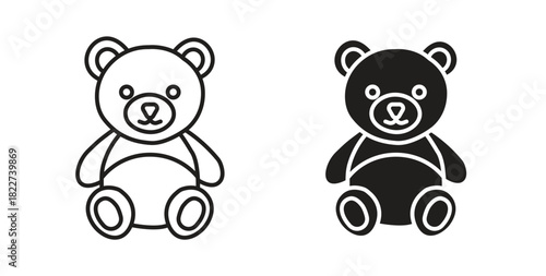 Teddy bear icon line and filled style suitable for web and mobile application