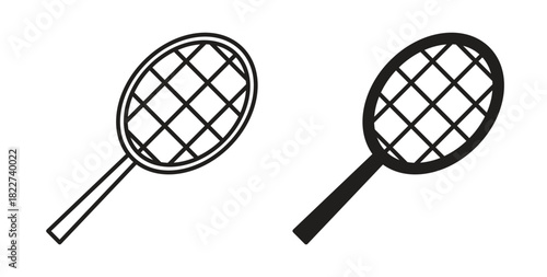 Tennis icon line and filled style suitable for web and mobile application