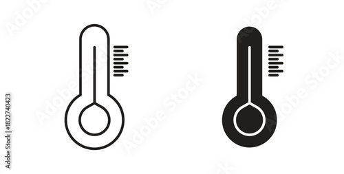 Thermometer icon line and filled style suitable for web and mobile application