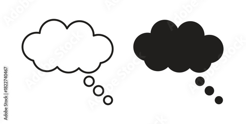 Think bubble icon line and filled style suitable for web and mobile application