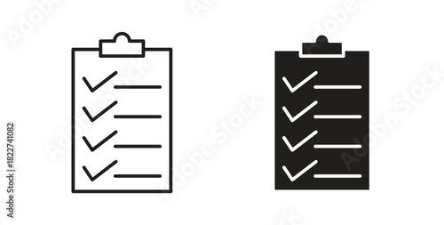Todo list icon line and filled style suitable for web and mobile application