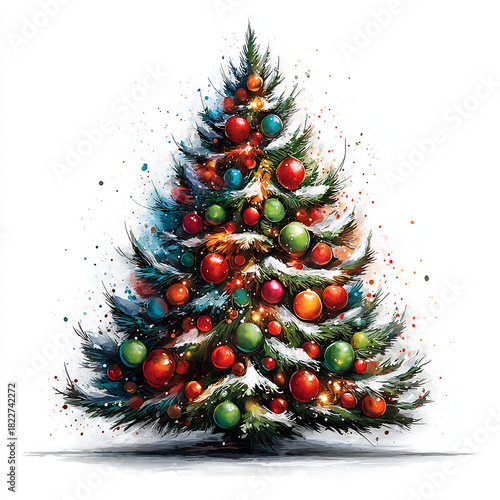 Watercolor Christmas Tree 