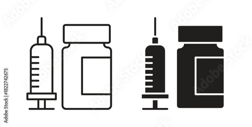 Vaccination icon line and filled style suitable for web and mobile application