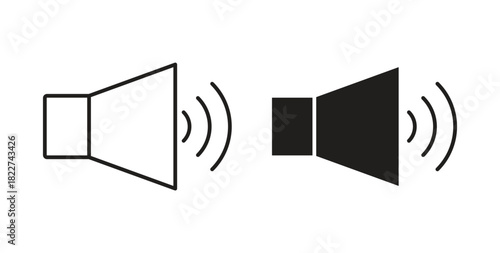 Volume icon line and filled style suitable for web and mobile application