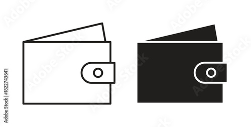 Wallet icon line and filled style suitable for web and mobile application