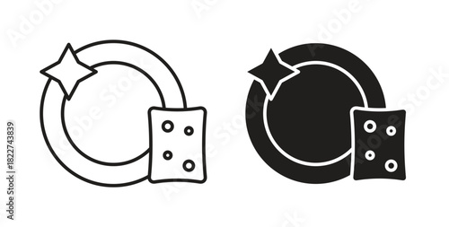 Washing dishes icon line and filled style suitable for web and mobile application