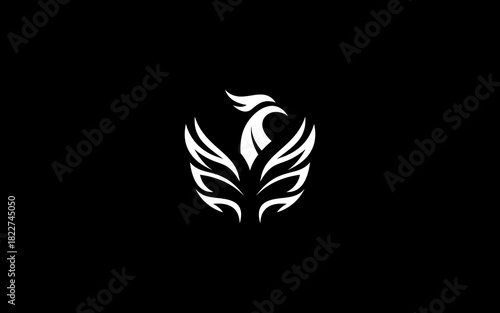 abstract phoenix logo illustration
