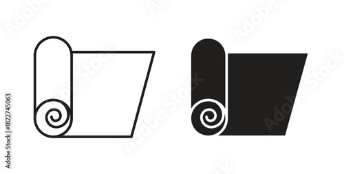 Yoga mat icon line and filled style suitable for web and mobile application