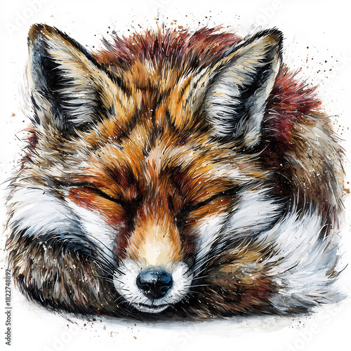 Watercolor Fox Illustration Cute Woodland Animal Art