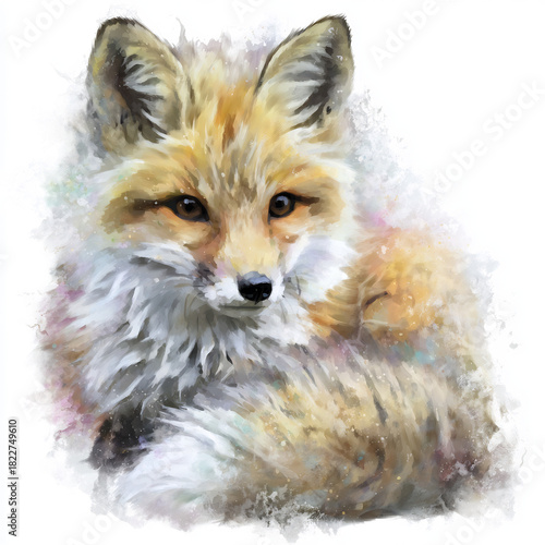 Watercolor Fox Illustration Cute Woodland Animal Art