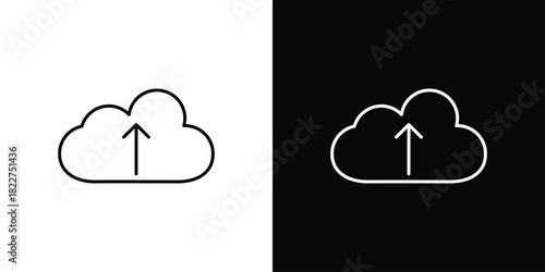 Backup icon outline set in black and white. thin line style.