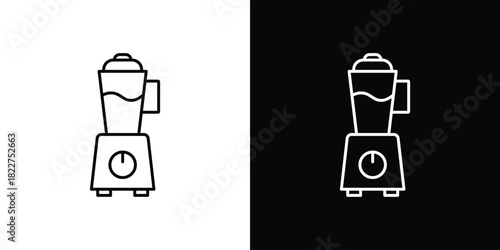 Blender icon outline set in black and white. thin line style.