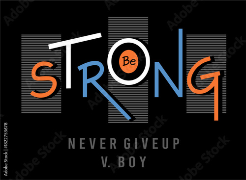 Bold 'Strong' Typography Motivational T-shirt Design