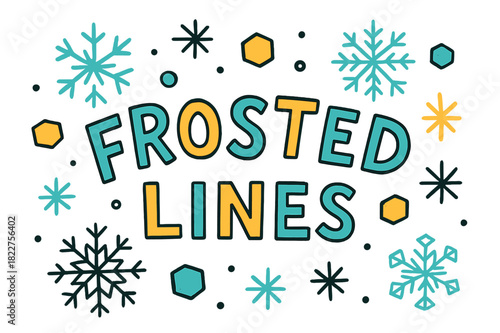Frosty Doodle Designs. Frosted Lines ? Doodle / Sketch style; hand-drawn casual letters with doodles of