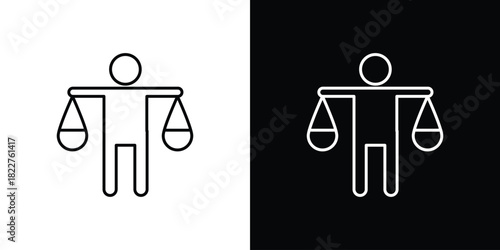 Ethics icon outline set in black and white. thin line style.