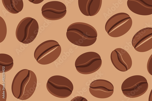 Coffee Beans Seamless Pattern Background for Packaging and Wrapping Design