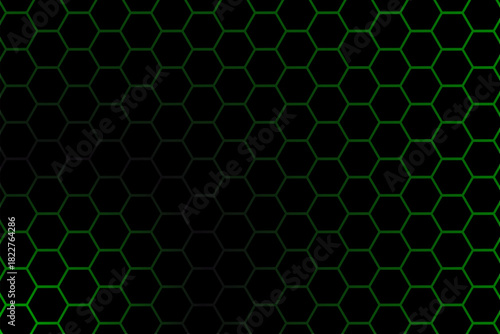 Hexagonal Tech Cyberspace Background with Abstract Grid and Gaming Elements