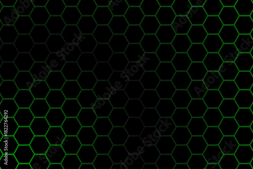 Hexagonal Tech Cyberspace Background with Abstract Grid and Gaming Elements