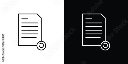 History icon outline set in black and white. thin line style.