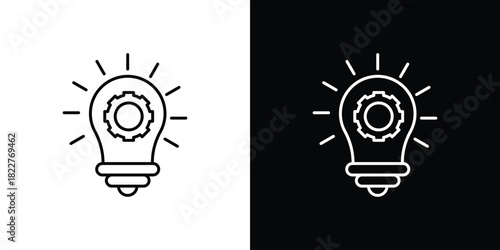 Innovation icon outline set in black and white. thin line style.