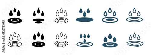 Abstract paw print designs with water drop patterns collection