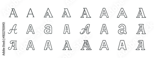 Variety of fonts displaying the letter a in different styles