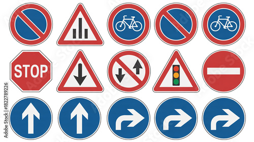 Essential traffic signs isolated on transparent background, collection for safety and navigation, stop road sign and more for direction icons Free Download Essential traffic signs isolated on transparent background, collection for safety and navigation, stop road sign and more for direction icons - GFXLoad